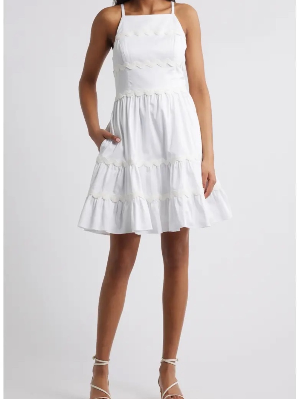 Lilly Pulitzer White Tiered Sundress with Spaghetti Straps